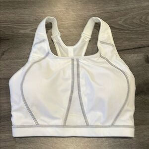 💙Syrokan 34D Adjustable Front Razorback High Impact‎ Sports Bra White Athletic